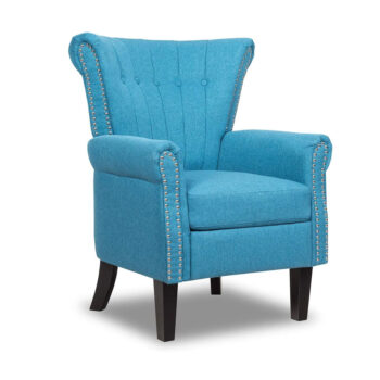 Giantex Fabric Accent Chair, Mid Century Button Tufted Accent Arm Chair