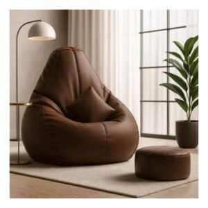 BeanBags Indoor Outdoor Water Resistant Bean Bags Bean Bag Bazaar Panelled Classic Bean Bag Chair for Home Garden Living Room (Color : Brown, Size : One Size)