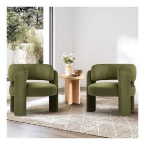 Modern Accent Chair Velvet Upholstery Rattan Armchair with Wooden Leg for Living Room Bedroom,Blue