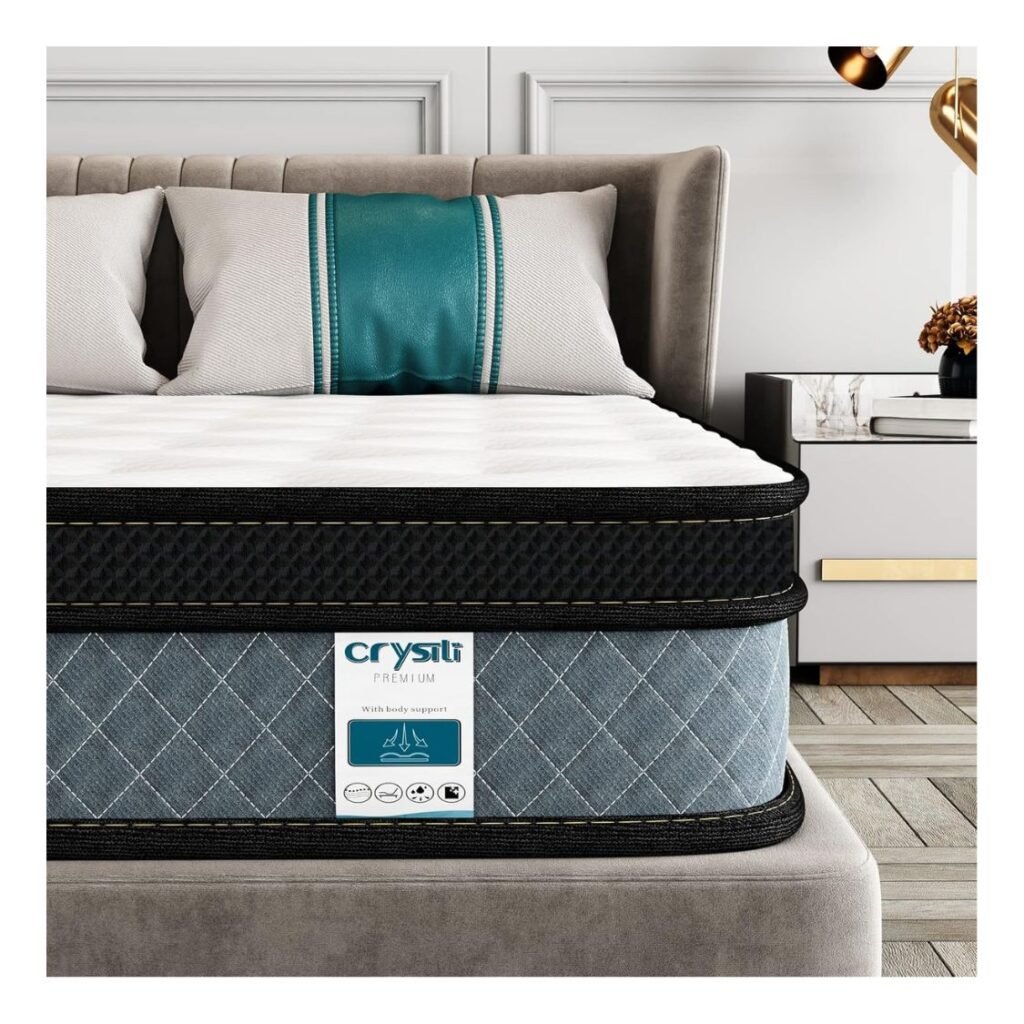 Queen Mattress, Crystli 10 Inch Responsive Memory Foam Mattress, Hybrid Innerspring Mattress in a Box, Sleep Cooler with More Pressure Relief & Support