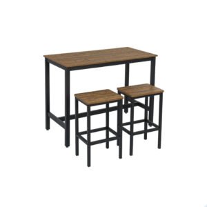 VASAGLE ALINRU Bar Table Set, Bar Table with 2 Bar Stools, Breakfast Bar Table and Stool Set ULBT15X