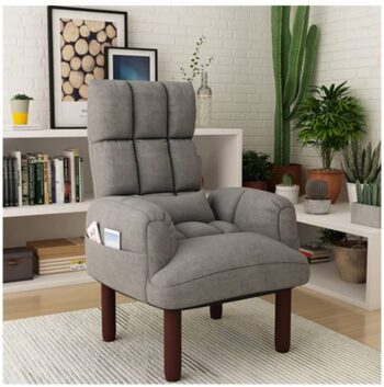 Chairs for Bedroom Lounge, Living Room Chairs with Arms, Mid-Century Modern Accent Chair with Wooden