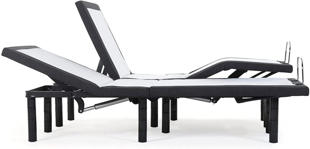 Split King Adjustable Bed Base with Wireless Remote Head and Foot Incline and No Tools Required Assembly Includes Both Left and Right Sides