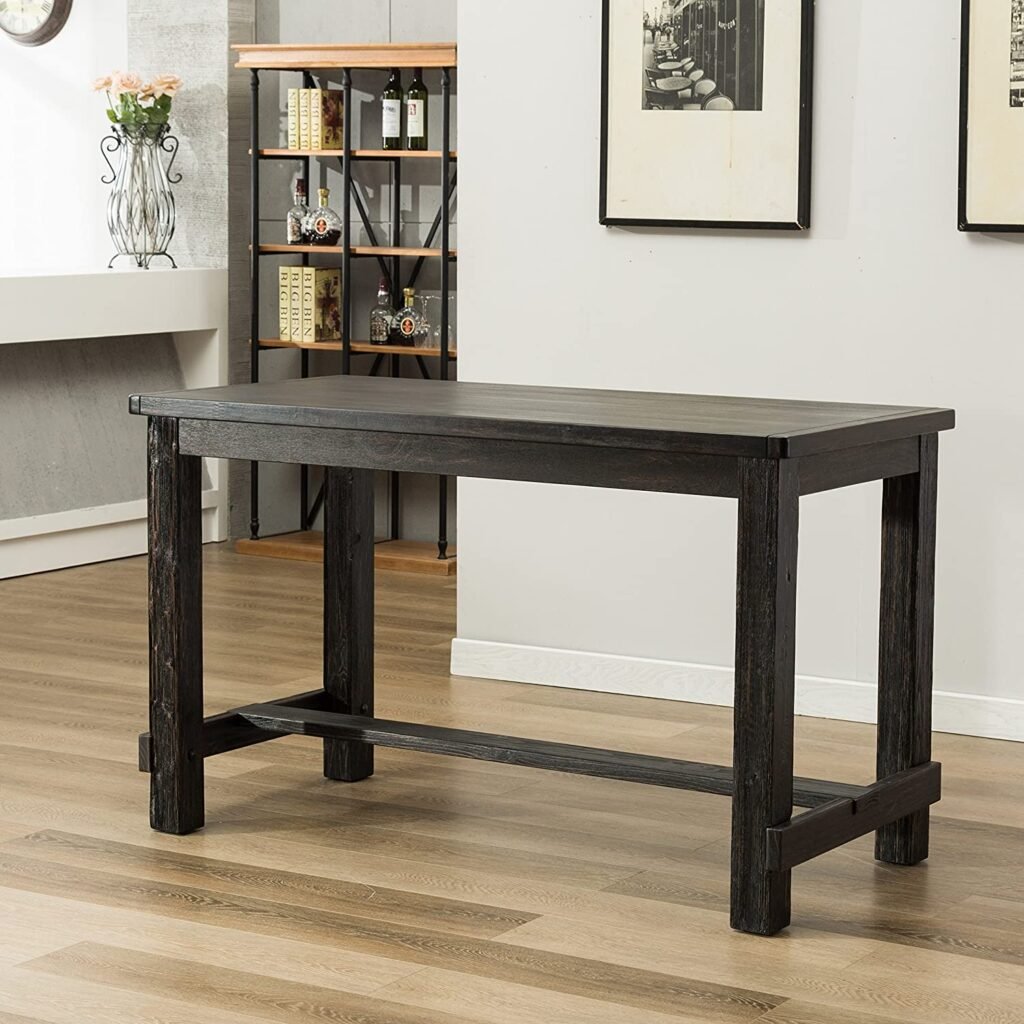 Roundhill Furniture 7 Piece Lotusville Counter Height Dining Set, Vintage Brown