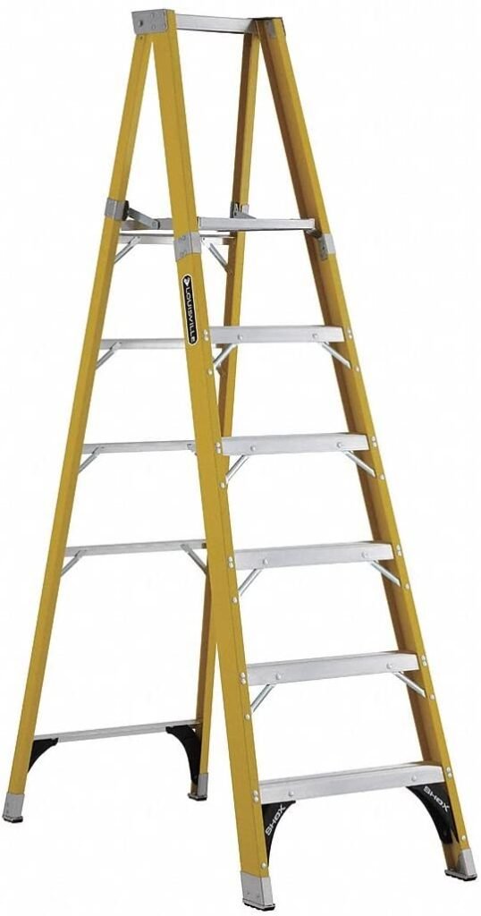 6 ft Fiberglass Step Ladder with 375 lb. Load Capacity