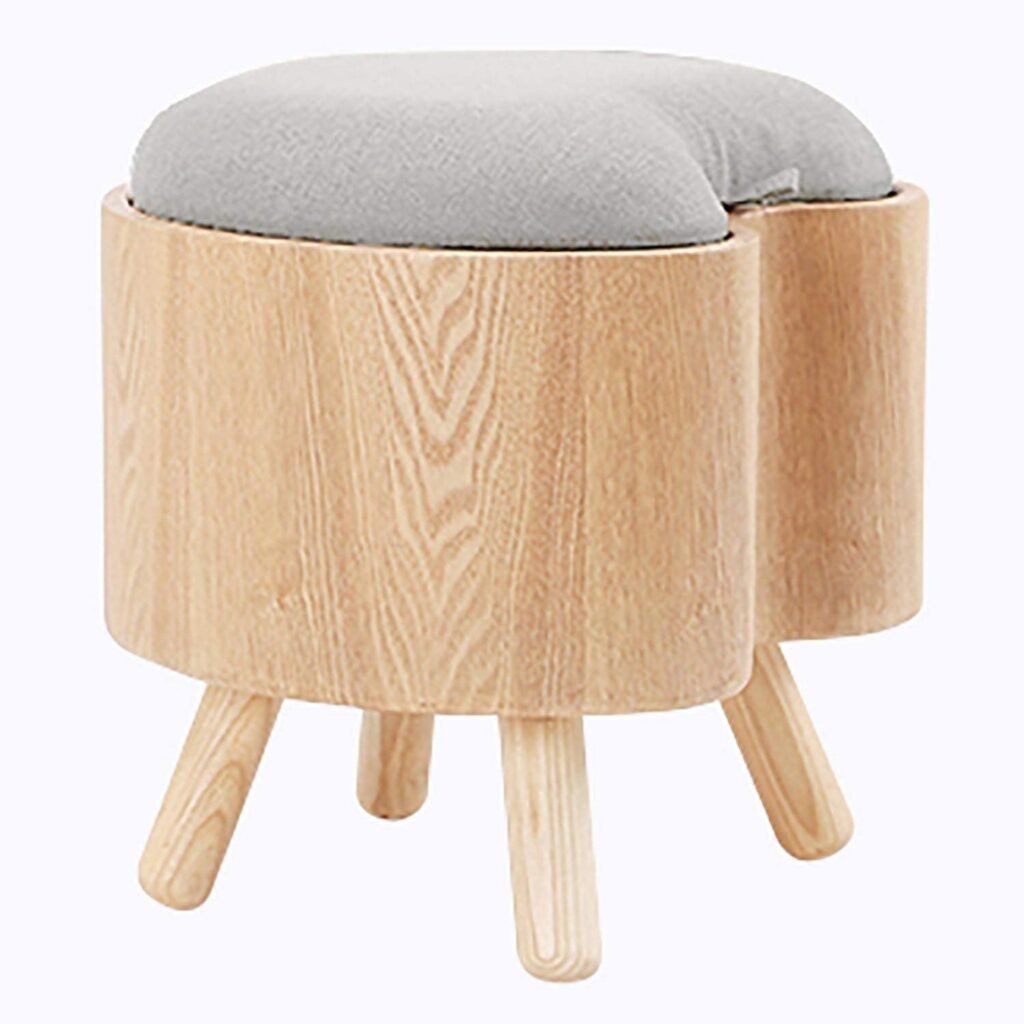 AJH Ottoman Box Heart-Shaped Storage Ottomans Hall Entrance Porch Storage Stool Children Stool Seat Bench