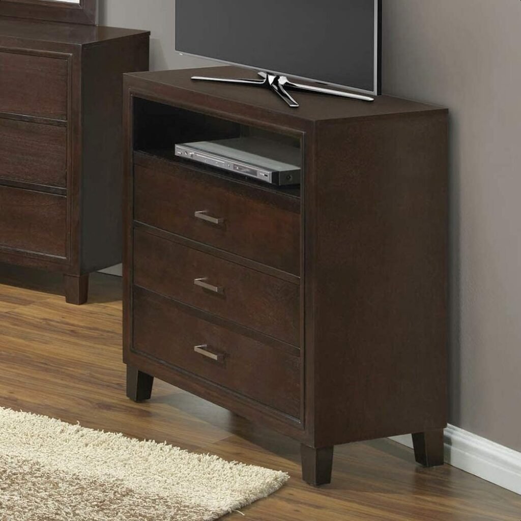 Weatherspoon 3 Drawer Bachelor's Chest, Overall: 36'' H x 34'' W x 17'' D, Frame Material: Manufactured Wood