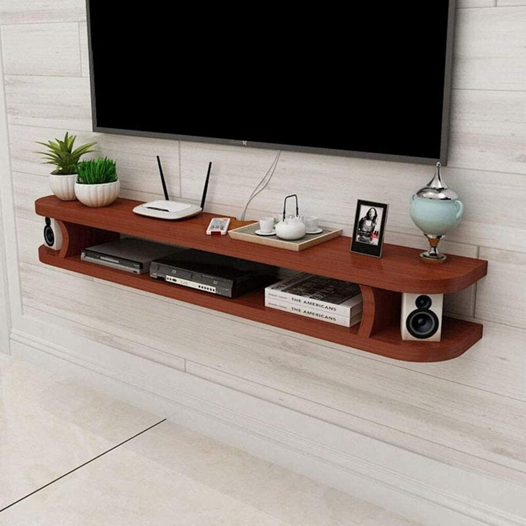 Floating Shelf Tv Cabinet Wall Background Shelf Open Shelf with Drawer for DVD Satellite Tv Box Cable Box