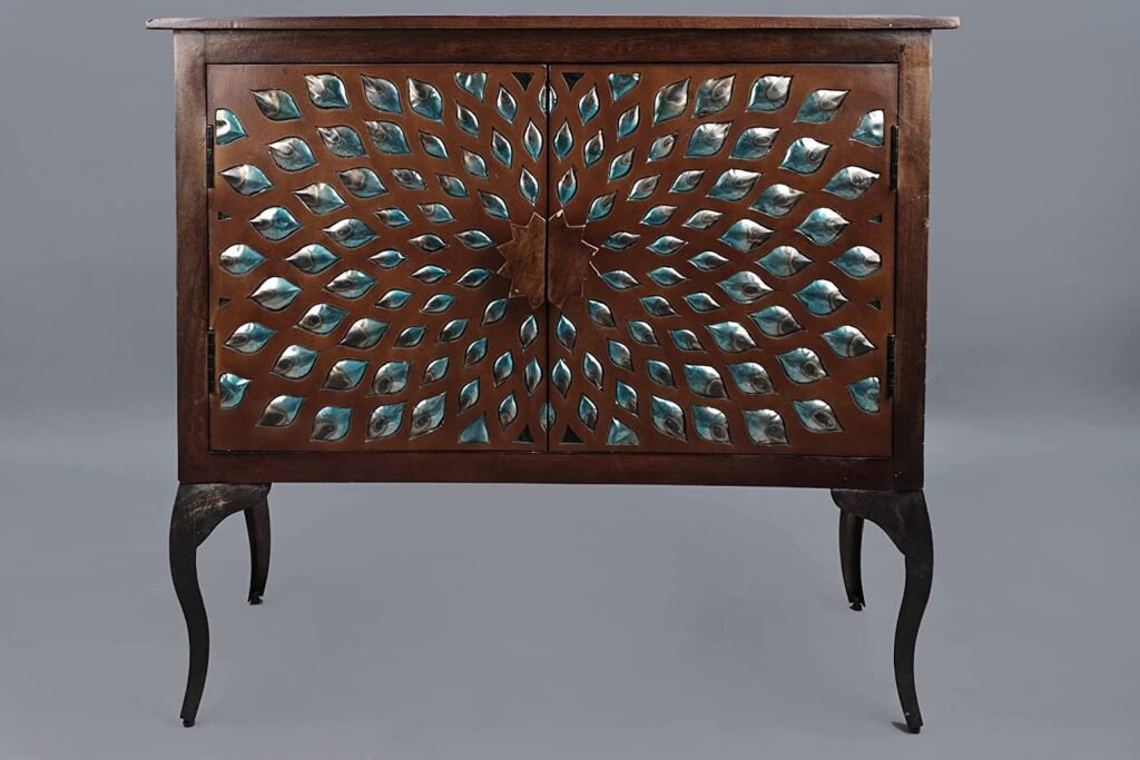 35" Wooden Sunbrust Cabinet | Wooden Cabinet | Handmade Art - Wood