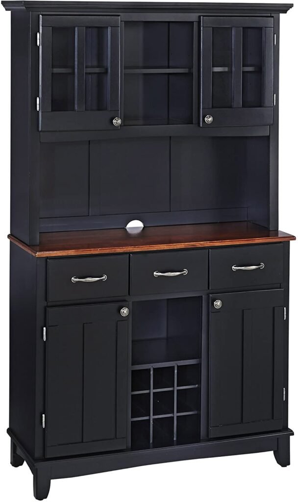 Homestyles Server sideboards-buffets-credenzas, Hutch, Black