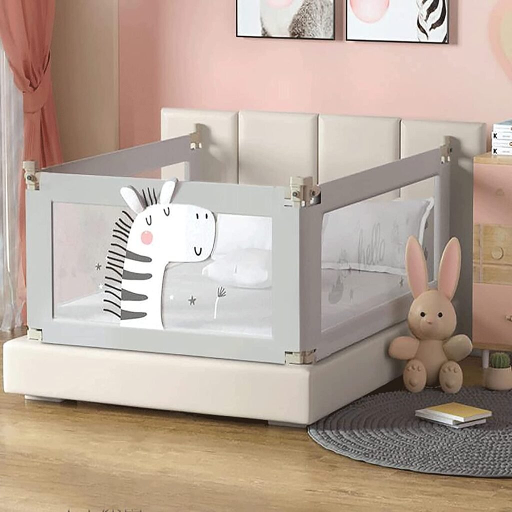 Bed Rail Adjustable Height Baby Protector Rail Breathable Visualization Baby Bed Guards for Children Toddlers Infants Safety Bedrail(Size:1.5M)