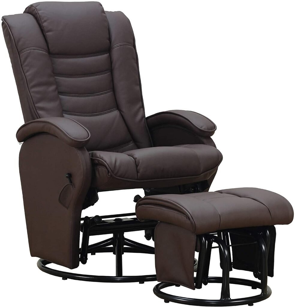 Pearington Recliner Chair with Ottoman, Brown