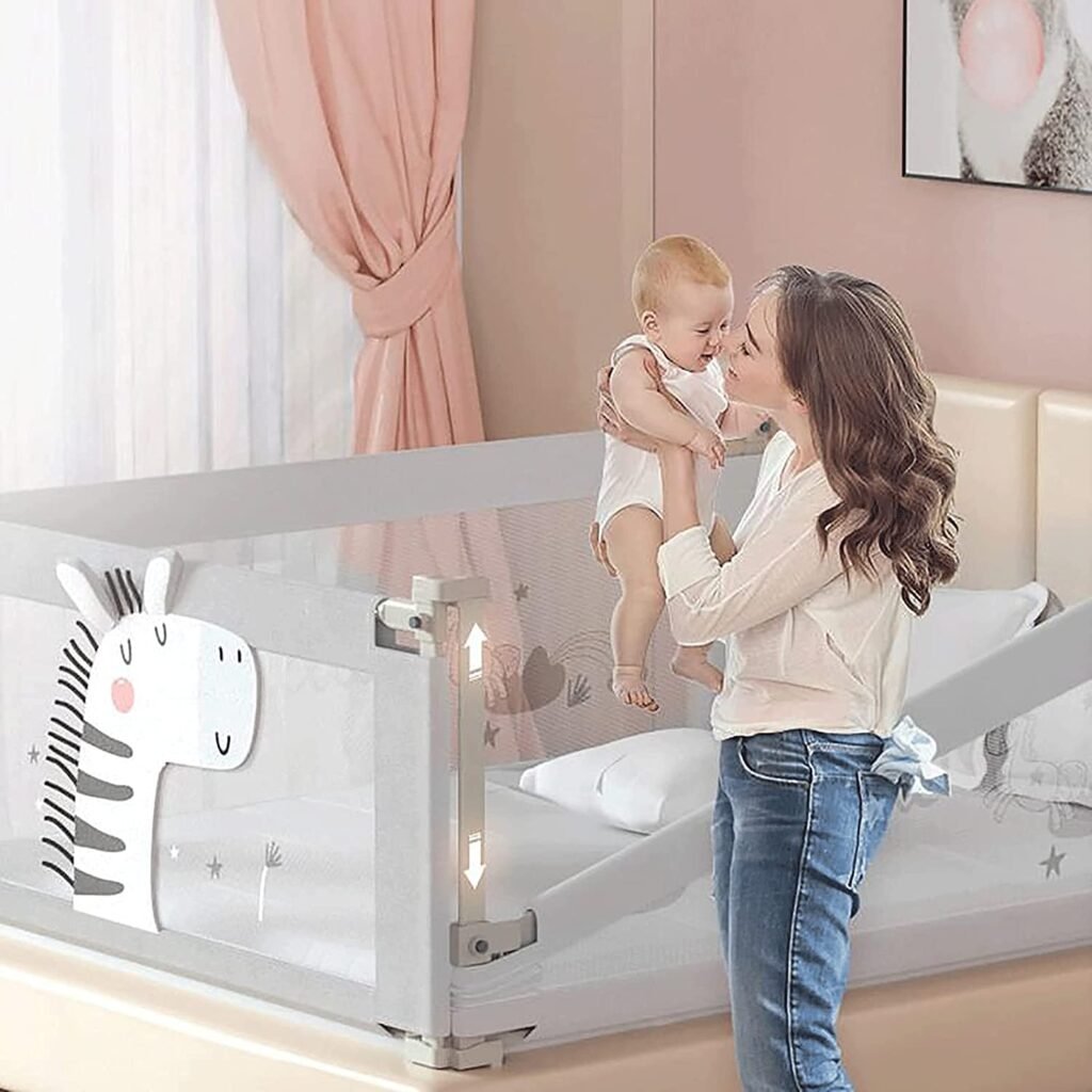 Baby Bed Guards Anti-Fall Protection Safety Bedrail Adjustable Height Baby Bedrail for Children Toddlers Infants(Size:2.2M)