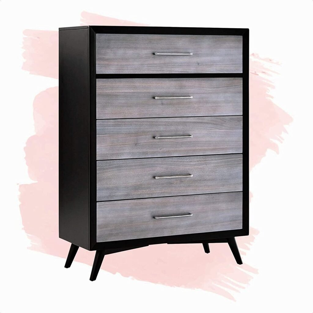Jayce 5 Drawer Chest, Overall: 52'' H x 38'' W x 17'' D, Dovetail Drawer Joints: Yes