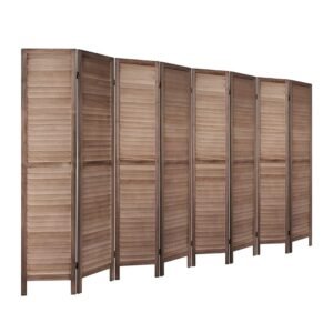 RHF 8 Panel 5.6 Ft Tall Wood Room Divider, Wood Folding Room Divider Screens, Panel Divider&Room Dividers, Privacy Screens,Partition & Wall Divider,Space Seperater (8 Panel,White-Washed)
