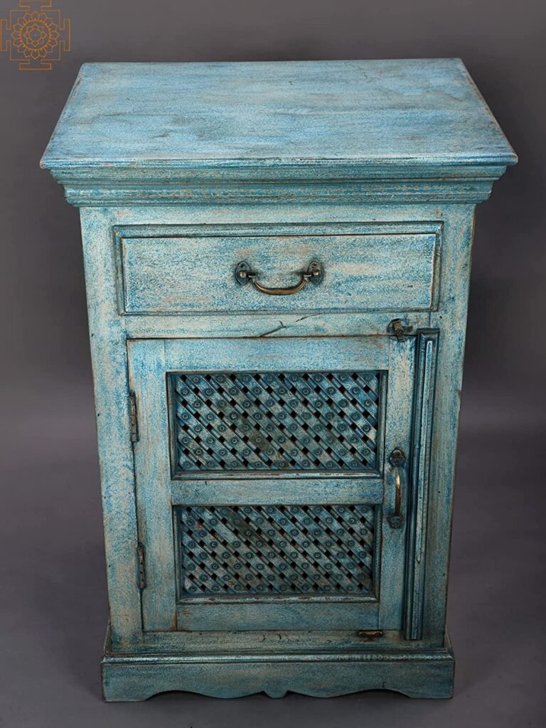 36" Wooden Cabinet with Lattice Door | Handmade - Wood