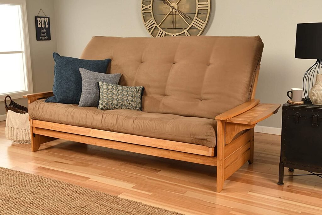 Kodiak Furniture Phoenix Futon Set, Queen, Suede Peat Mattress