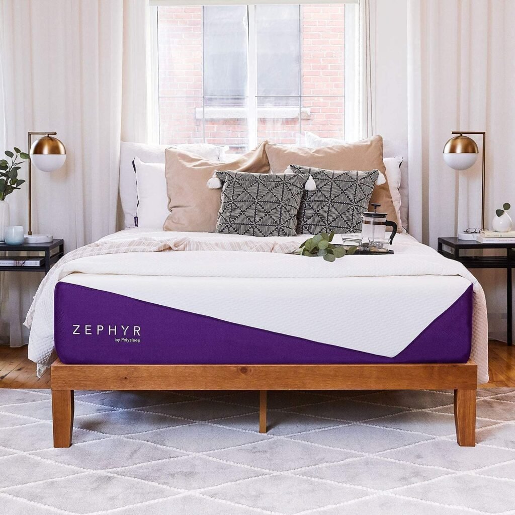 Polysleep Zephyr Antimicrobial Memory Foam Mattress with Cooling Gel Topper – Organic Nanobionic Breathable Cover, 100% Made in Canada, Premium Hybrid Bed in a Box (Twin)
