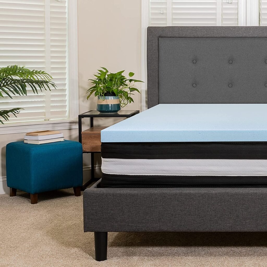 Flash Furniture Capri Comfortable Sleep Queen 12 Inch CertiPUR-US Certified Foam Pocket Spring Mattress & 2 inch Gel Memory Foam Topper Bundle