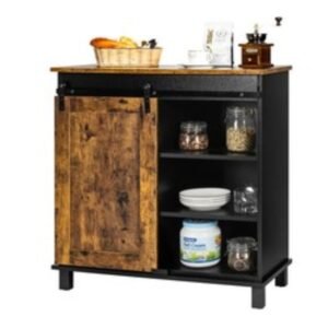 Tvilum 70048dj86 Unit 2 Drawer and 3 Door Sideboard, Walnut/Black