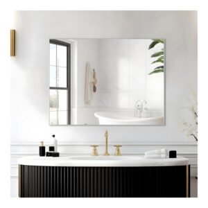 DP Home Commercial Restroom Full Length Wall Mirror with LED Lights?Large Frameless Rectangular Glass Panel - for Dressing Room, Hallway, Bedroom (N031-DG)
