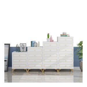 Drawer Dresser White Wooden Chest of Drawers, Modern Dressing Table in The Living Room Bedroom Corridor, Storage Unit with Drawer (Size : 3 Tier)