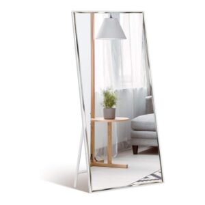 Full Length Mirror 65"x24" Floor Standing, Wall Mounted, Leaning, Decorative Bedroom Living Room Standup Wall Full Body Long Hanging Large Size Tall White Frame Mirror