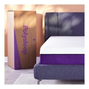 Polysleep Antimicrobial Memory Foam Mattress with Breathable Top Layer - Soft Liquid Repellent Cover, 100% Made in Canada, Premium Hybrid Bed in a Box - Queen Size