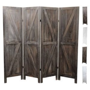 Premium Home Room Divider: Room dividers and Folding Privacy Screens, Privacy Screen, Partition Wall dividers for Rooms, Room Separator, Temporary Wall, Folding Screen, Rustic Barnwood (White X)