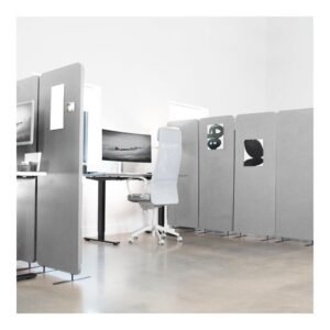VIVO Freestanding 72 x 66 inch Privacy Panel, Cubicle Divider, Acoustic Wall Partition, x3 24 inch Panels, Gray (PP-3-T072G)