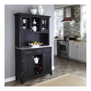 Homestyles Server sideboards-buffets-credenzas, Hutch, Black