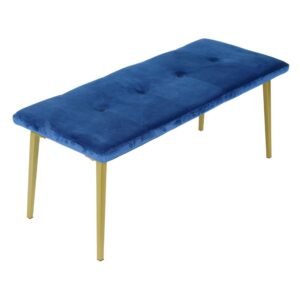 Modern Ottoman Bench, Upholstered Hallway Bench Seat, End of Bed Bench, Flannelette Entryway Bench with Padded Seat and Durable Iron Frame Legs for Bedroom, Foyer and Living Room, Jasper BB728-