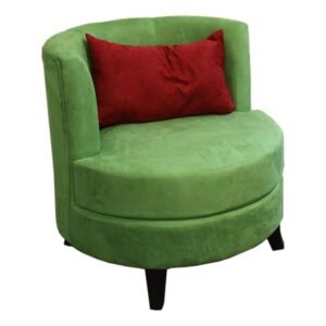 ORE International HB4481 30.5-Inch Suede Accent Chair with Storage Ottoman, Armless, Green